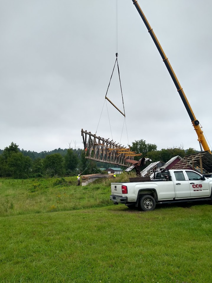 Sanborn Covered Bridge removal photo by Jeanne Beaudry